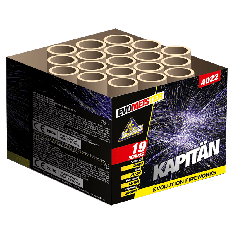 Evomeister Kapitän 19 Schuss Feuerwerksbatterie