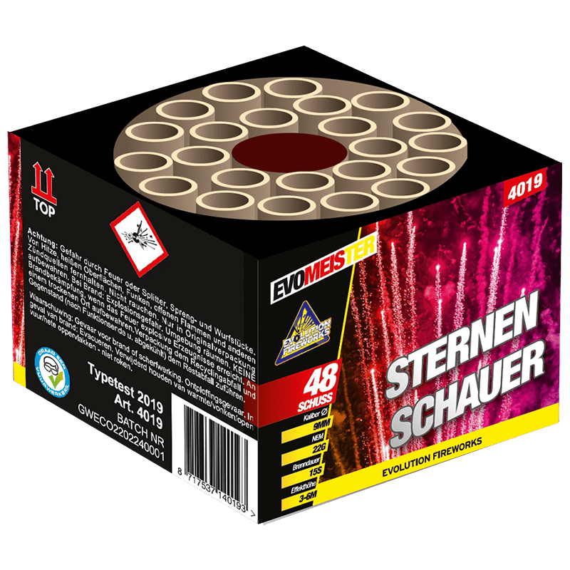 Evomeister Sternenschauer 48 Schuss Feuerwerksbatterie