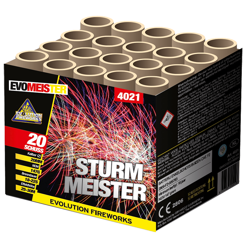 Evomeister Sturm Meister 20 Schuss Feuerwerksbatterie