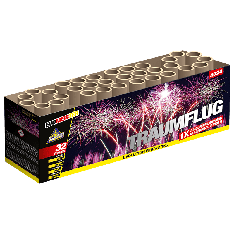 Evomeister Traumflug 32 Schuss Verbundfeuerwerk
