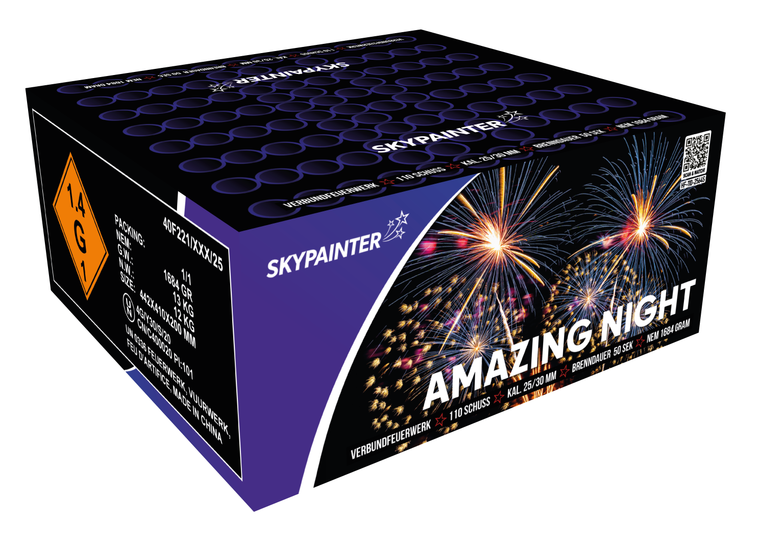 Sky Painter Amazing Night 110 Schuss Verbundfeuerwerk