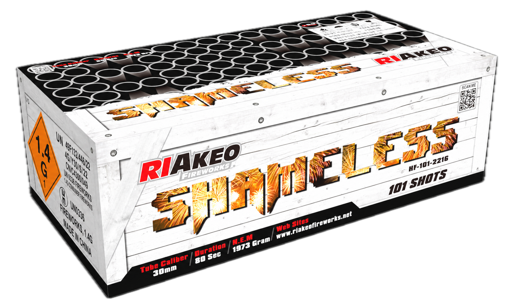 Riakeo Shameless 1.4G 101 Schuss Verbundfeuerwerk